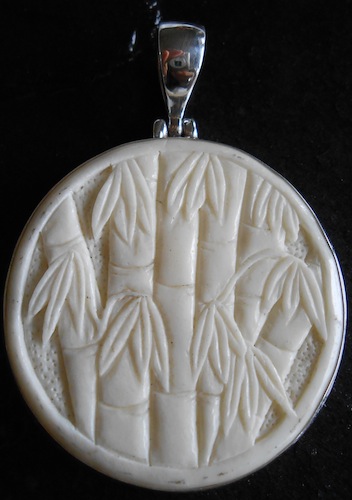 Bamboo Pendant-bamboo pendant, bamboo carving, bone carving, silver pendant