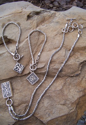 JH Style Bracelets and Necklace-bali, pendant, bracelet, necklace, silver