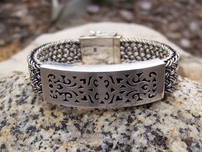 Patterned Bali Bracelet-silver, bali, bracelet