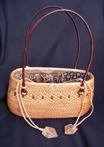 "Charming" NB11-basket bag, straw bag woven purse, Bali bag
