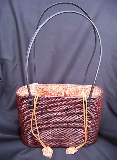 "Beautifully Brown Tote" NB1-Bali bag, basket weave bag, basket tote, batik tote. shoulder bag