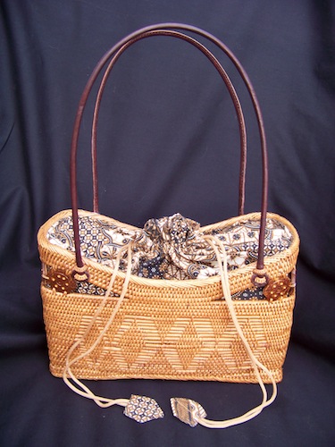 Coco Bhanel large NB3-Bali bag, basket bag, hand woven purse, basket purse, batik bag